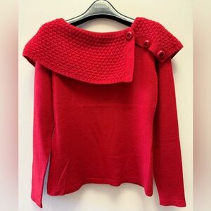 Ann Taylor 100% cashmere portrait collar sweater